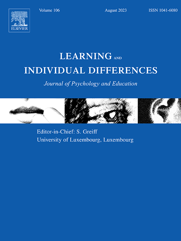 Go to journal home page - Learning and Individual Differences